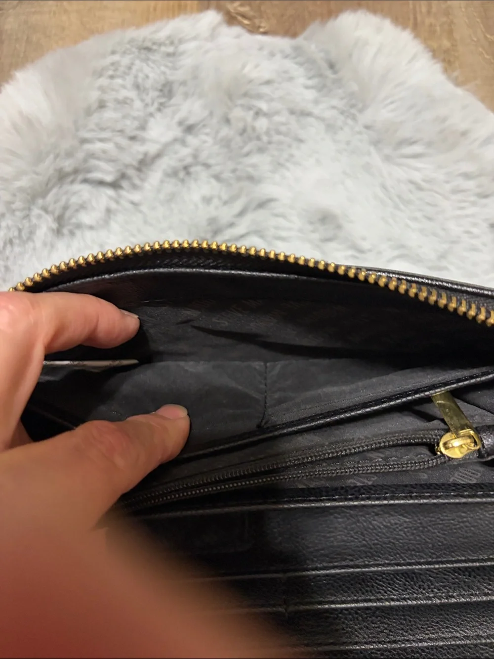 Steve Madden Black Wristlet Wallet with Gold Accent